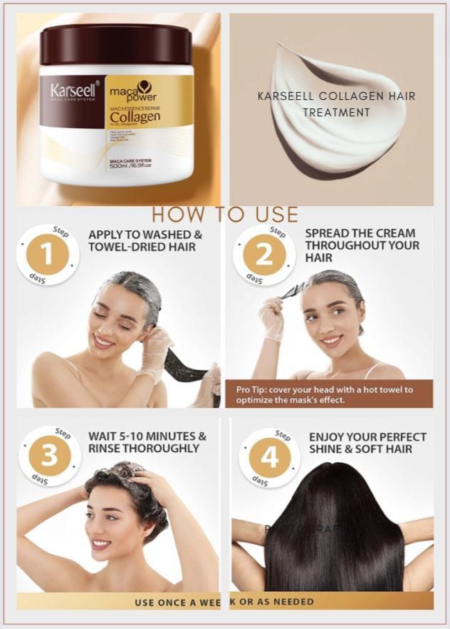 Karseell Maca Hair Mask – Deep Repair & Silk Smooth Treatment 16.9 Oz 500ml